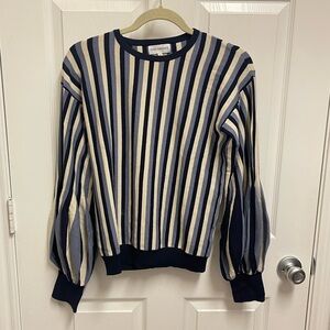 Paper Parachute Striped Balloon Sleeve Sweater